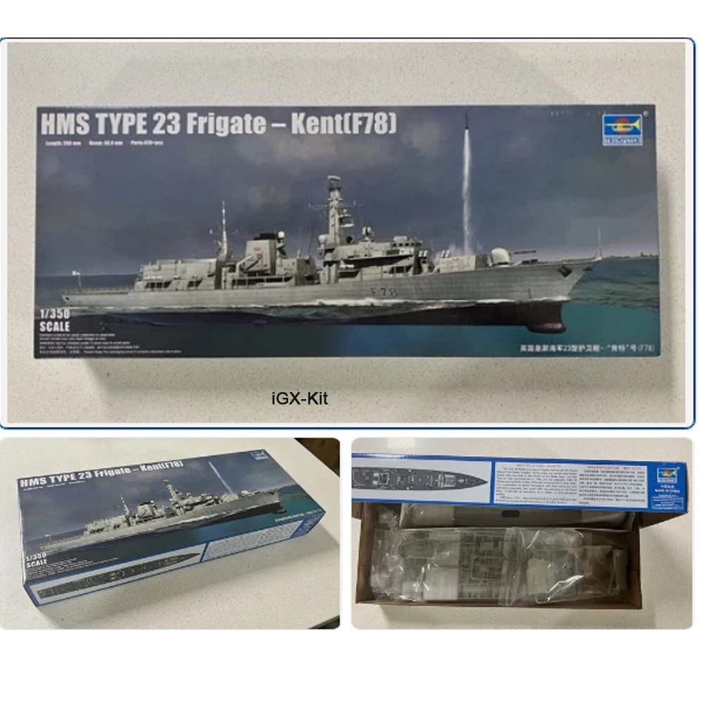 Trumpeter 04544 1/350 Scale Royal Navy 23 Type Frigate HMS Kent F78 Ship Craft Assembly Plastic Model Building Kit