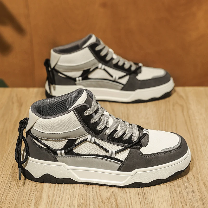 

Модная мужская повседневная обувь с высоким берцем, дышащая кожаная спортивная обувь, женские уличные модные кроссовки, мужские Zapatillas De Deporte