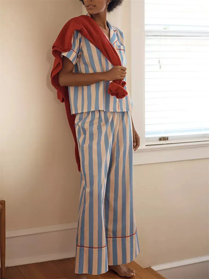 Women’s Cotton Striped Pajama Pants | High Waisted | Sizes L–5XL main image 1