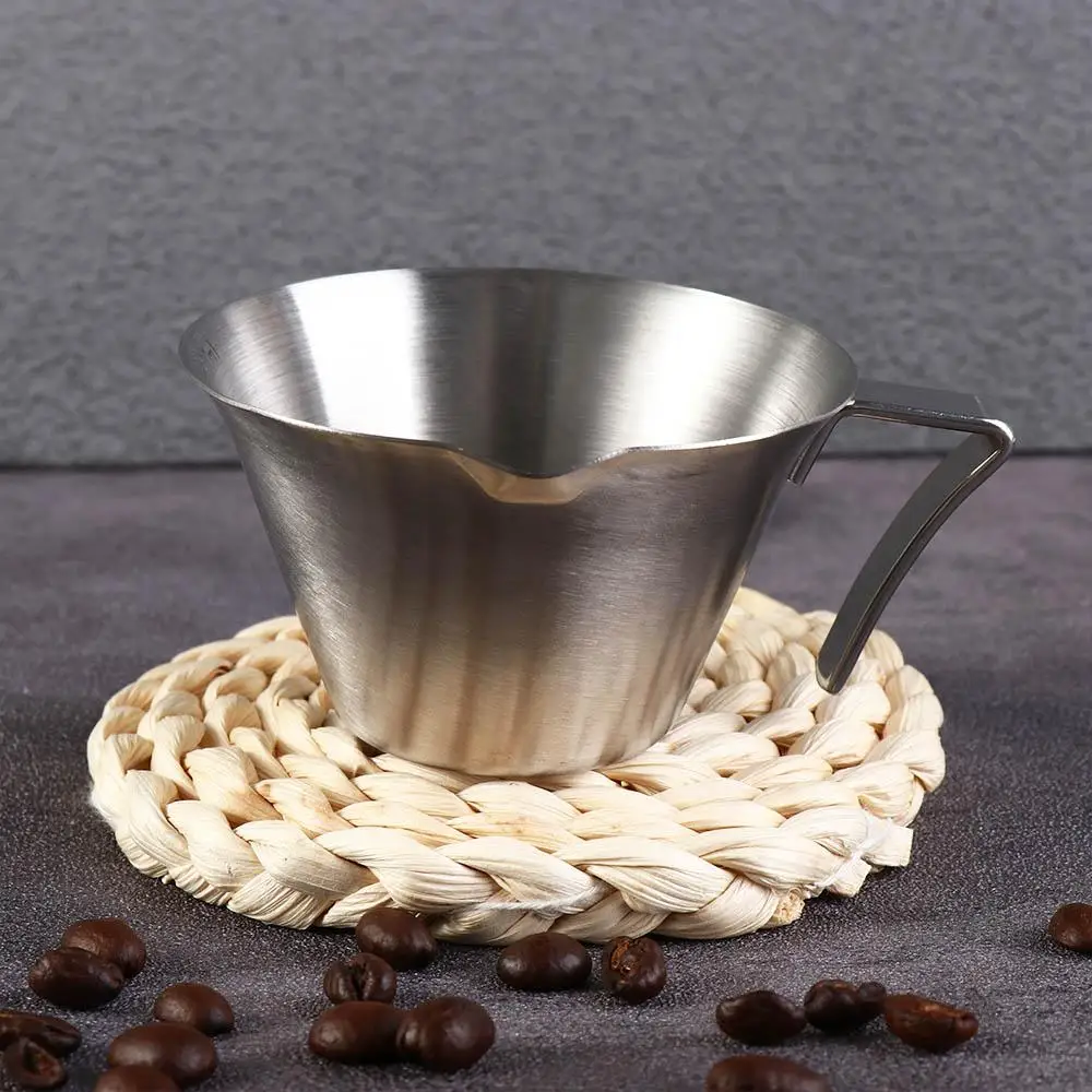 V-Shaped Spout Espresso Measuring Cup With Scale Stainless Steel Coffee Measuring Jug Professional Kitchen Coffee Accessories