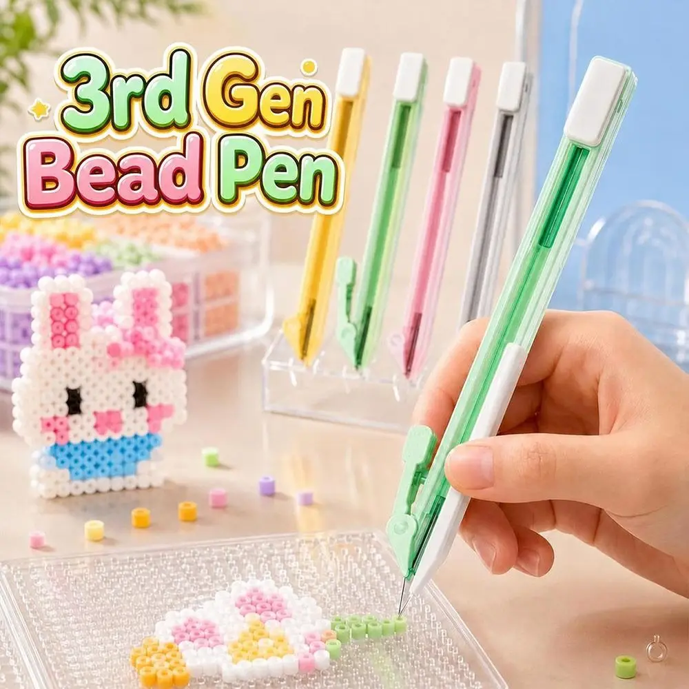 New Retractable Fuse Bead Pen Smooth Gliding Single Needle Perler Bead Pen DIY Handheld Bead Placement Pen For 2.6mm Beads
