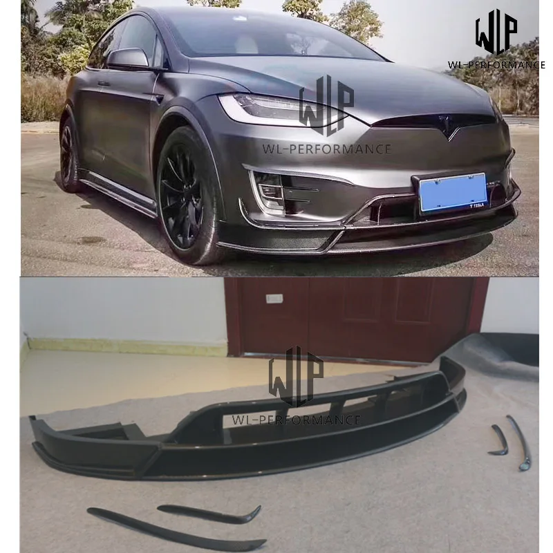 For Tesla Model X RZ Style High Quality Front Bumper Splitter Lip Air Knife Car Body kit