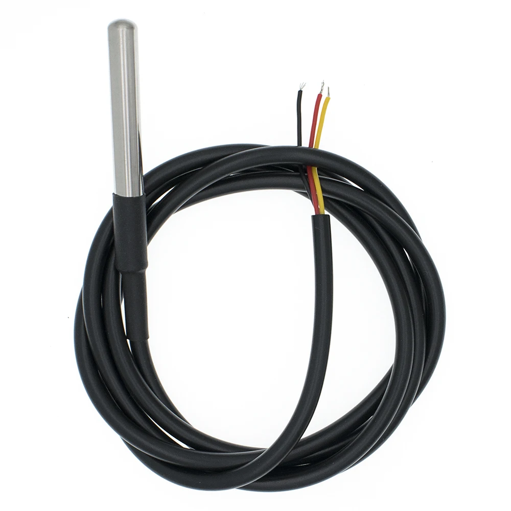 High Quality DS18B20 Stainless Steel Package 1 Meter/2 Meter/3 Meters Waterproof 18b20 Cable Probe Temperature Sensor