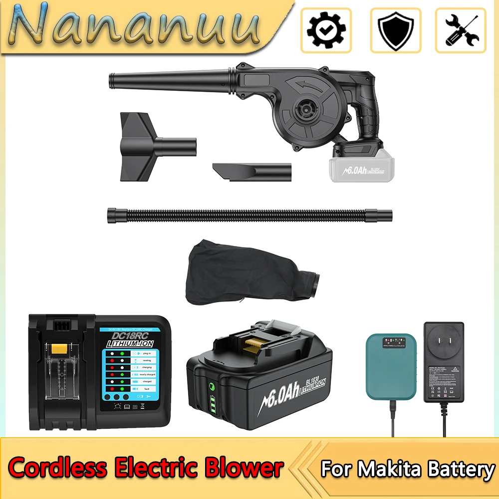 

Nananuu Cordless Electric Blower And Suction Blade 2-in-1 VPortable Handheld Air Blower Dust Tool For Makita 18V Battery