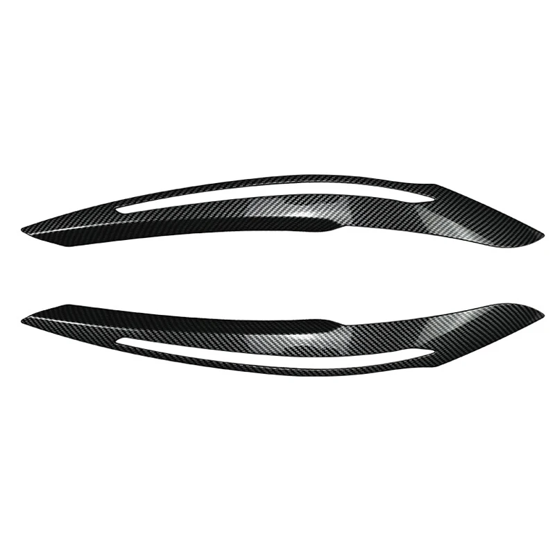 Pulleco Carbon Fiber Car Headlight Eyebrow Eyelid Lamp Light Eyebrows Gloss Black For BMW F20 F21 116i 118i 120i 125i 2011-2019