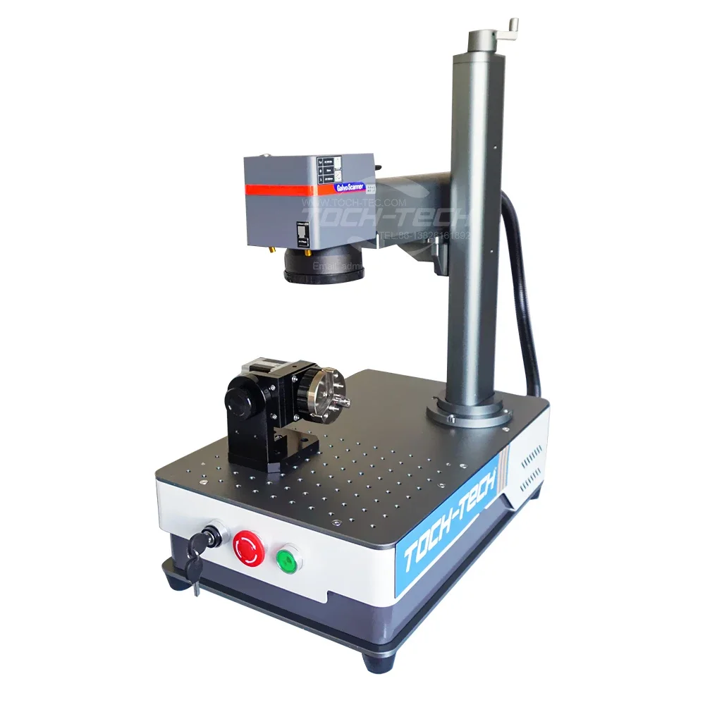 20W 30W 50W Desktop Mini Portable Fiber  Marking Machine For Metal Plastic Jewelry Color MOPA Code Logo Optical Fiber