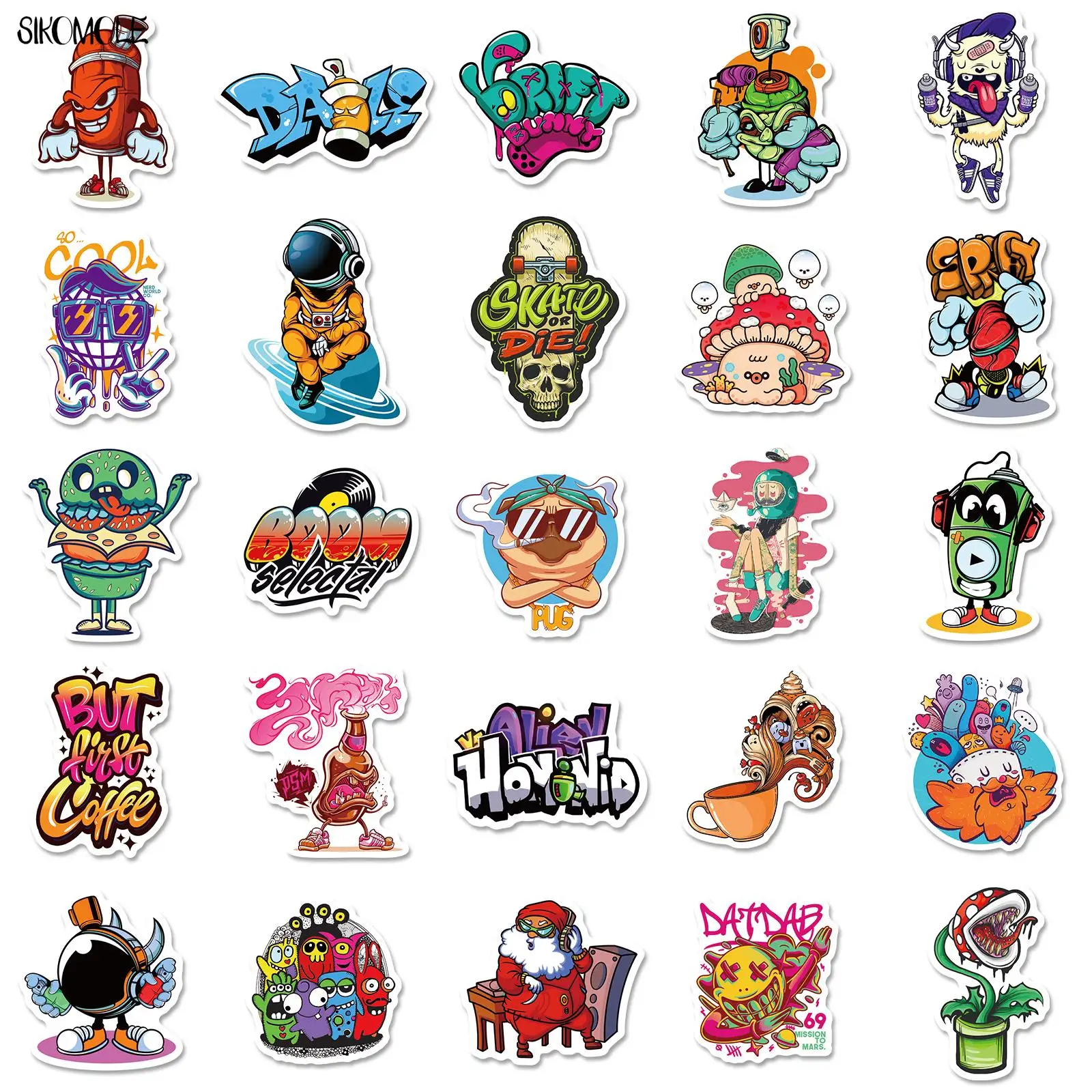 10/30/50PCS Fashion Cartoon Street Graffiti Stickers Cool DIY Toy Car Skateboard Motorcycle Laptop Waterproof Decal Sticker F5