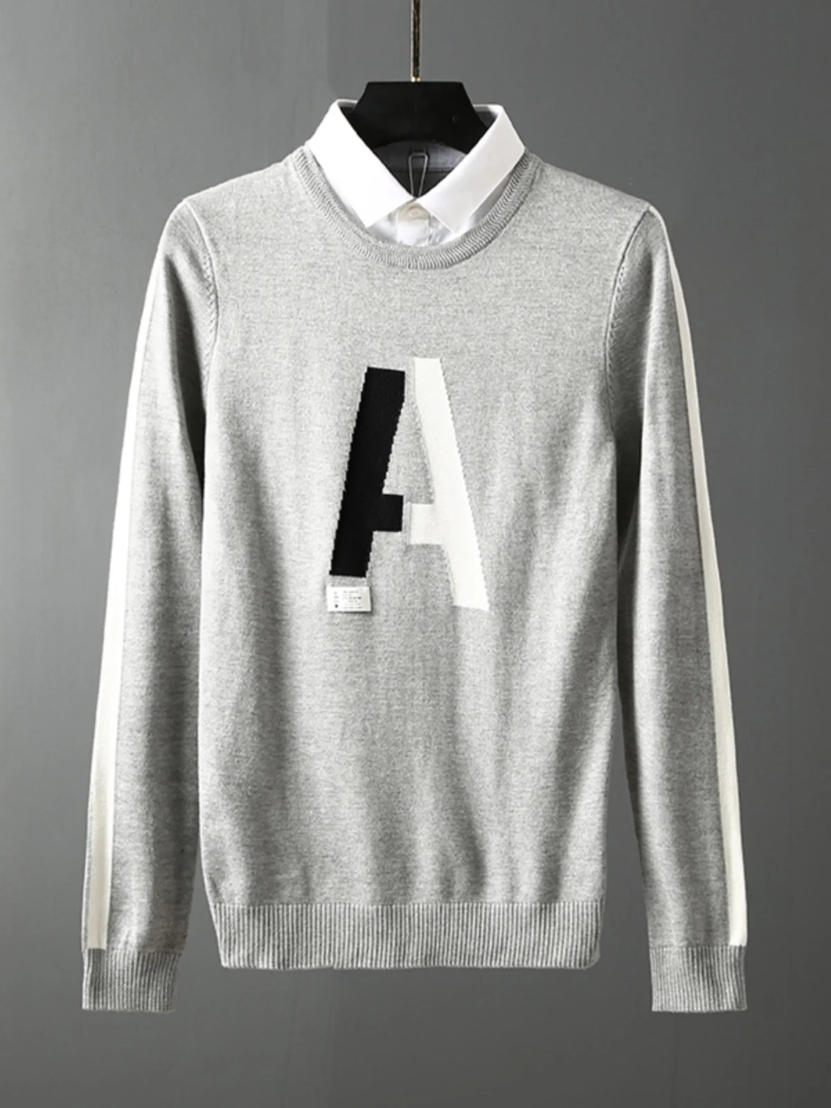 

Faionable Casual Knitted irt Collar Sweater Slim Fit Overhead New Arrival Spring Clothing Youth Wear Daily Long Sve