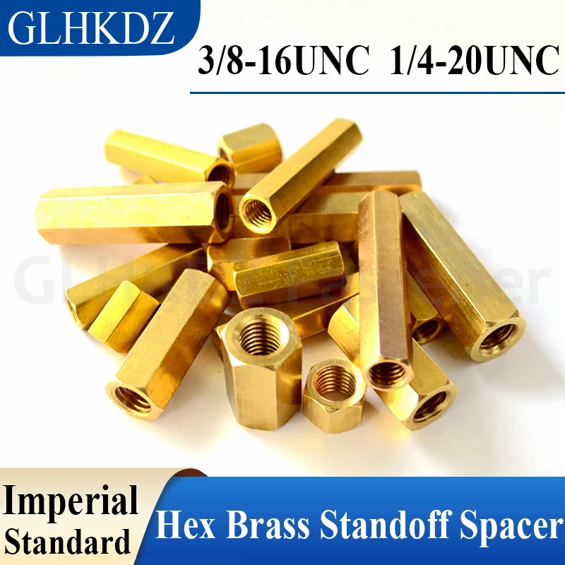 

Imperial Hex Brass Standoff Spacer 3/8-16UNC 1/4-20UNC Hex Stud Spacer Column Hollow Pillar Motherboard Standoff Pillar