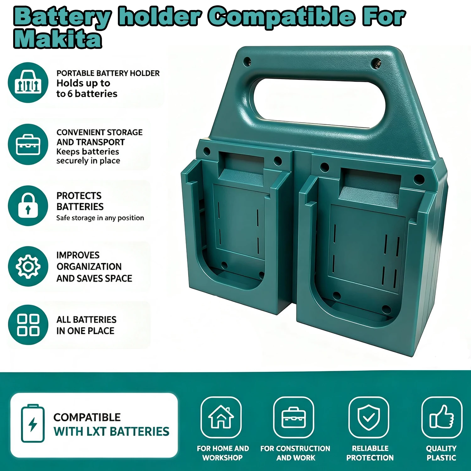 4/6 slots Battery Case Mount Holder Portable Storage Rack Basket Bracket use For Makita 18 V Lithium Ion Batteries