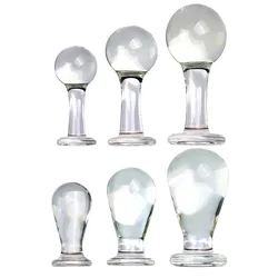 VaHppy 3pcs/lot Anal plugs Glass Spherical 4/5/6cm Anal dilation training Sex Toys Anal Masturbation