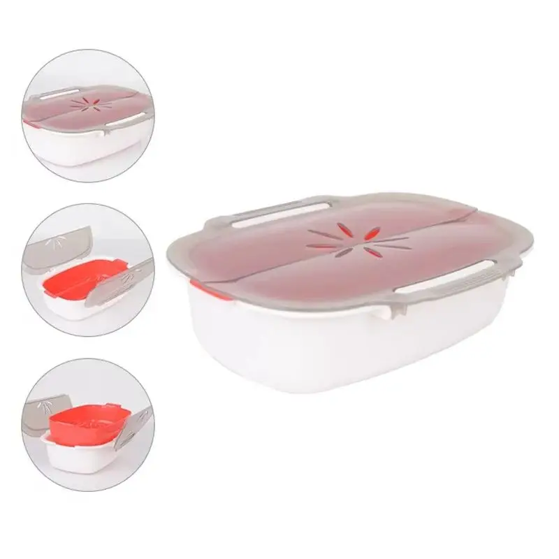 

Новый пароварка с крышкой, пластиковая пароварка с крышкой, микроволновая печь, пароварка для хлеба на пару, булочки, клецки, рыбы, кухонные инструменты, инструменты для приготовления пищи