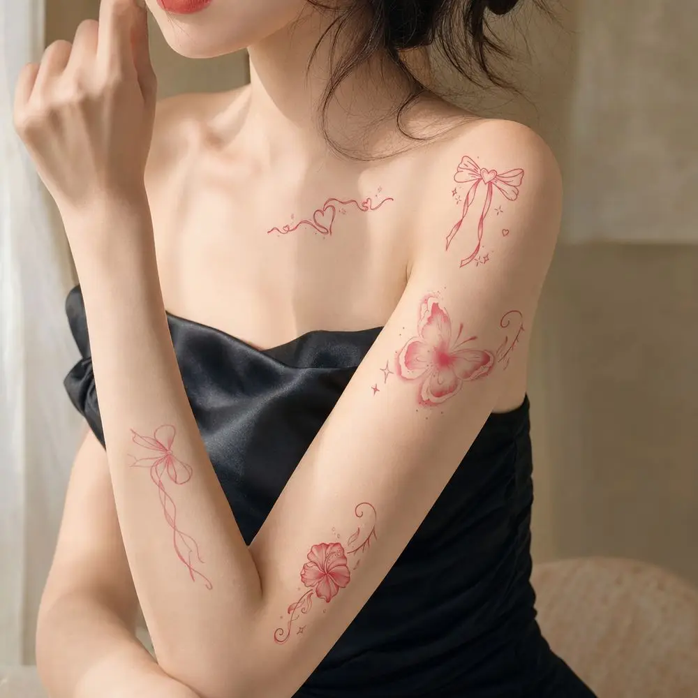 Waterproof Butterfly Temporary Tattoo Stickers Realistic Floral Pattern Fake Tattoo Stickers Sweat Resistant
