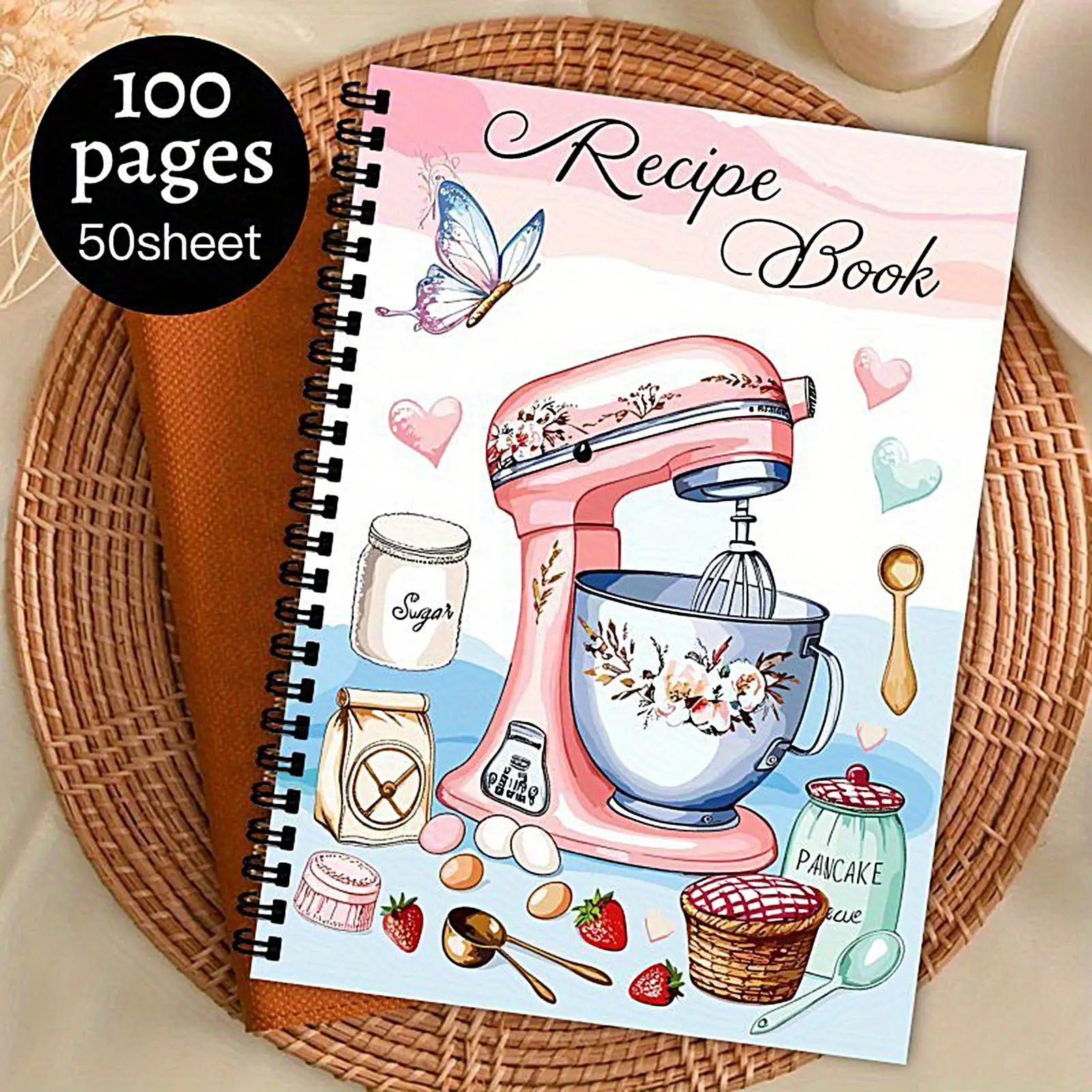 كتاب الطبخ الفارغ 100 ورقة كتاب الوصفات العائلية كتاب الطبخ الفارغ مكتوب بخط اليد مخطط الطبخ للوجبات اليومية إعداد المبتدئين الخبز