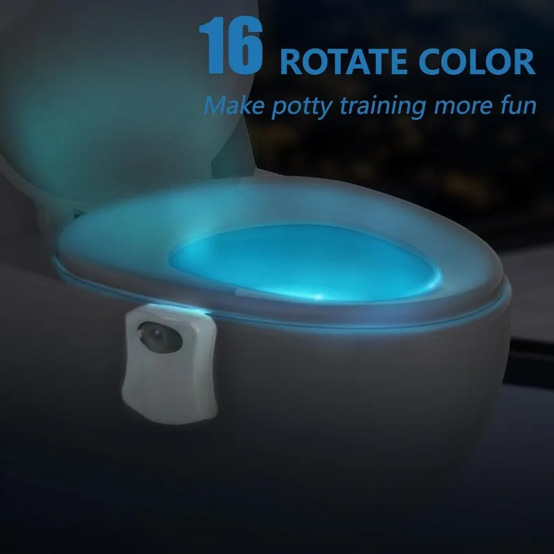 Luce notturna per wc 8/16 luci per wc a LED colorate sensore di movimento per il bagno decorazione perfetta-adatto a qualsiasi toilette (senza batteria)