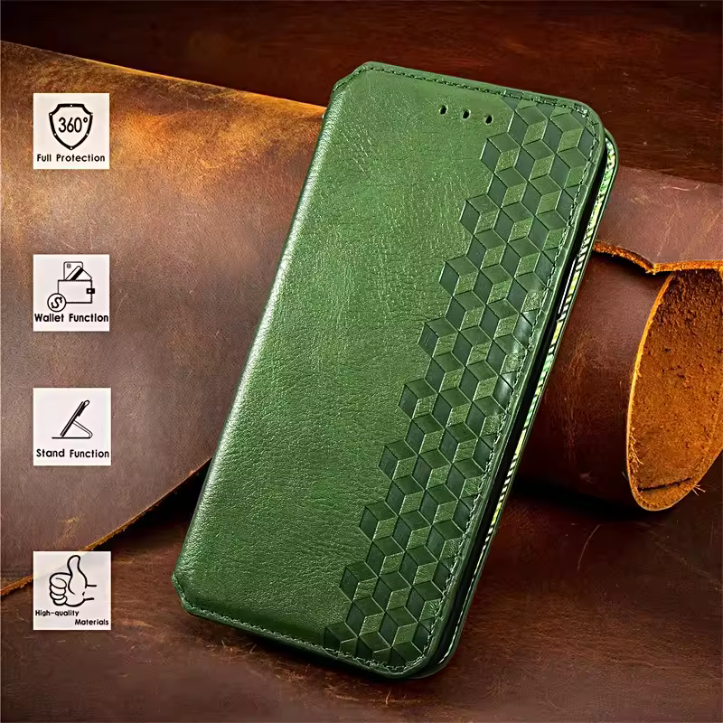 Магнитный чехол для Xiaomi Redmi Note 14 11 10 9 Pro Plus 14C 11S 10S 10C 10A 9S 9T 9A 9C 5G, кожаный чехол-книжка.