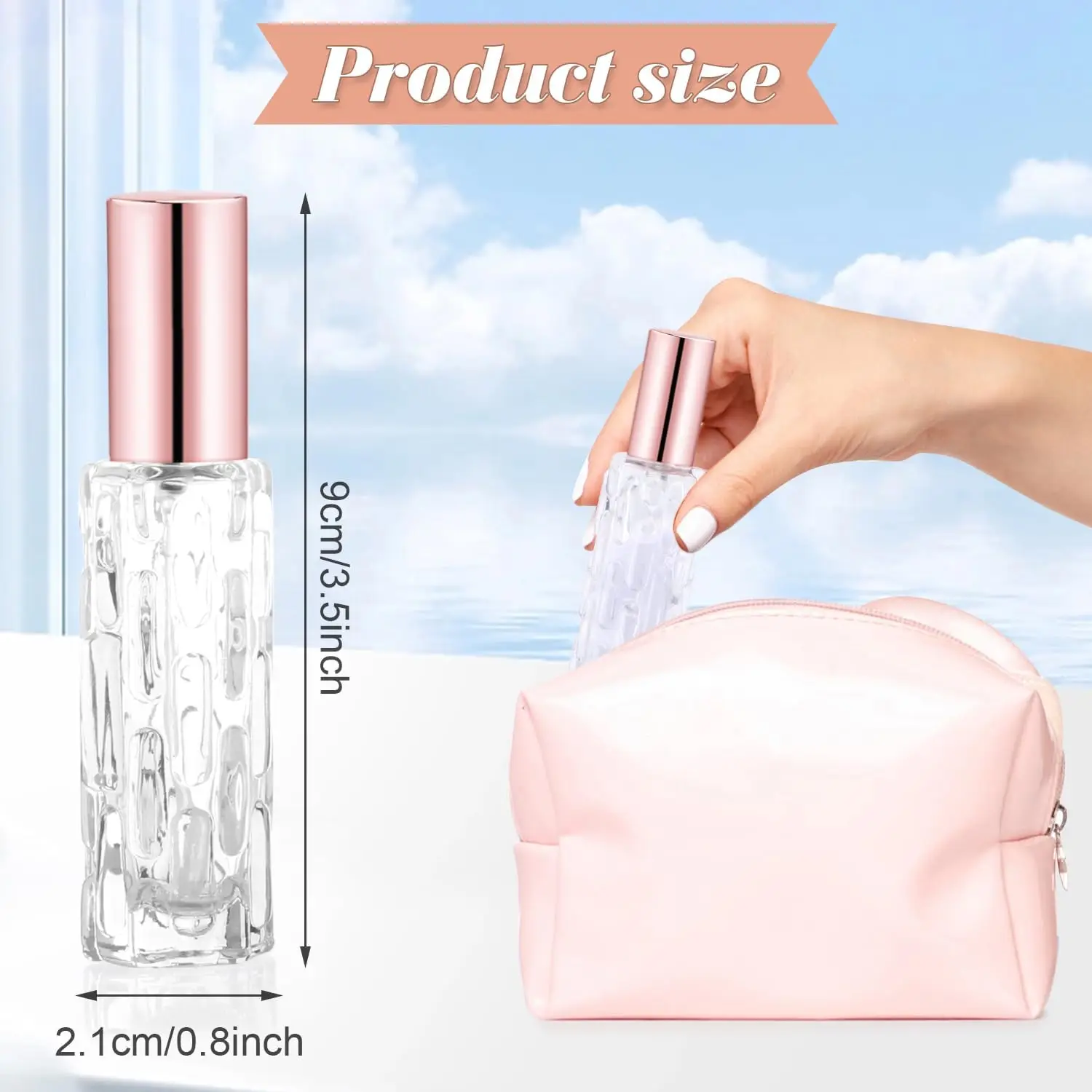 Flacone spray per profumo in vetro da 6 pezzi-10 ml Bottiglia vuota con testa spray in alluminio per dispenser di profumo