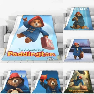 Battaniye peluş sevimli karikatür, Büyük Britanya, Londra Boz Ayı, film harika, sıcak, ev ve ofis için, kış En çok satılan 12, doldurulmuş su samuru-no. 11