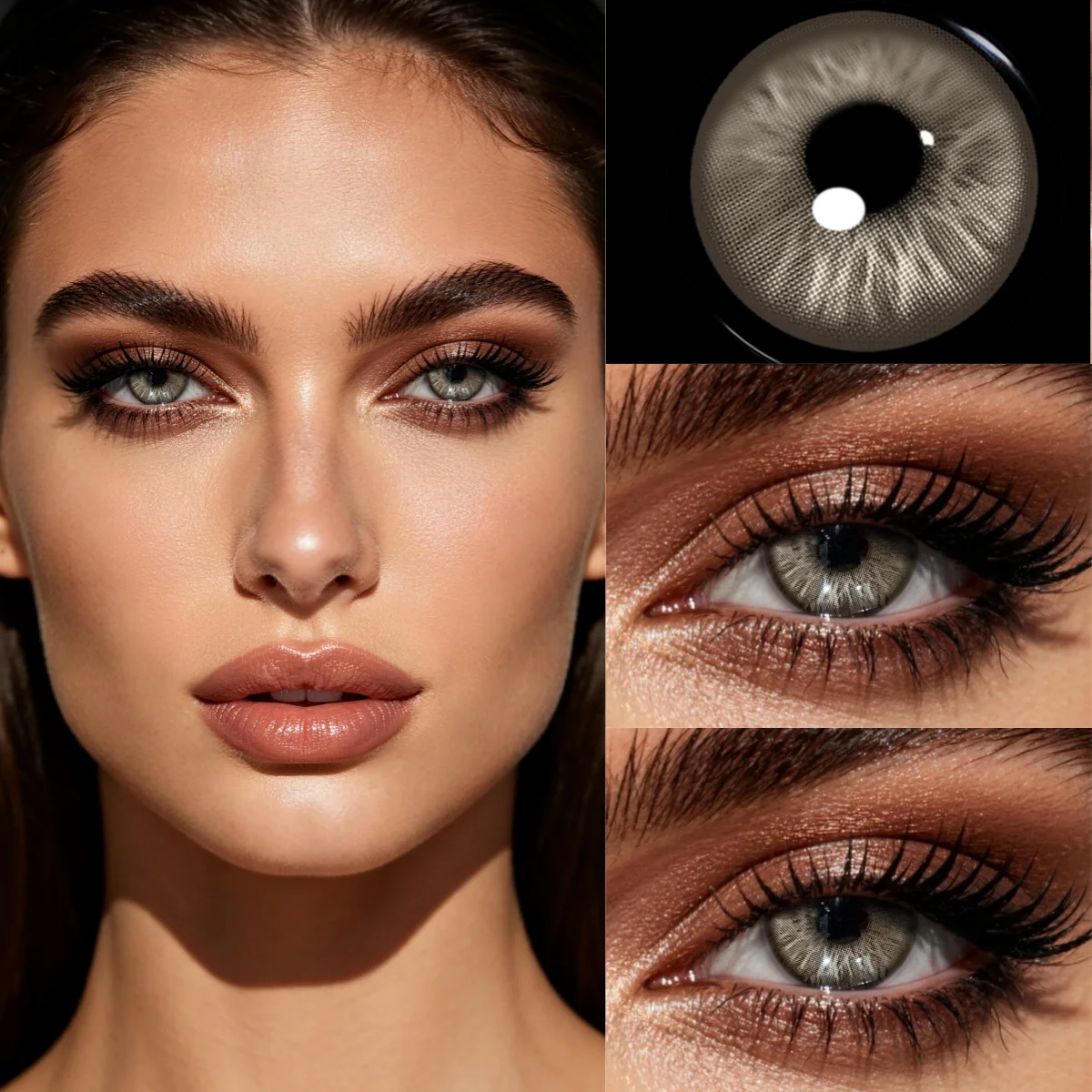 VISUASHOW Cleopatra Natural Brown Colored Contact Lenses Soft Half-Yearly Use Eye Beauty Lens Brown Contacts for Daily Makeup