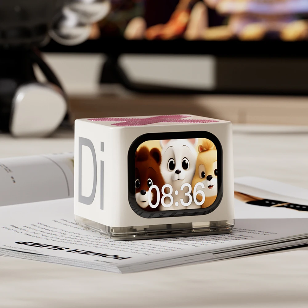 Magic Cube Mini AI Speaker – Wireless Bluetooth with Display Screen & Call Function, for Office, Party, Camping, Home & Travel