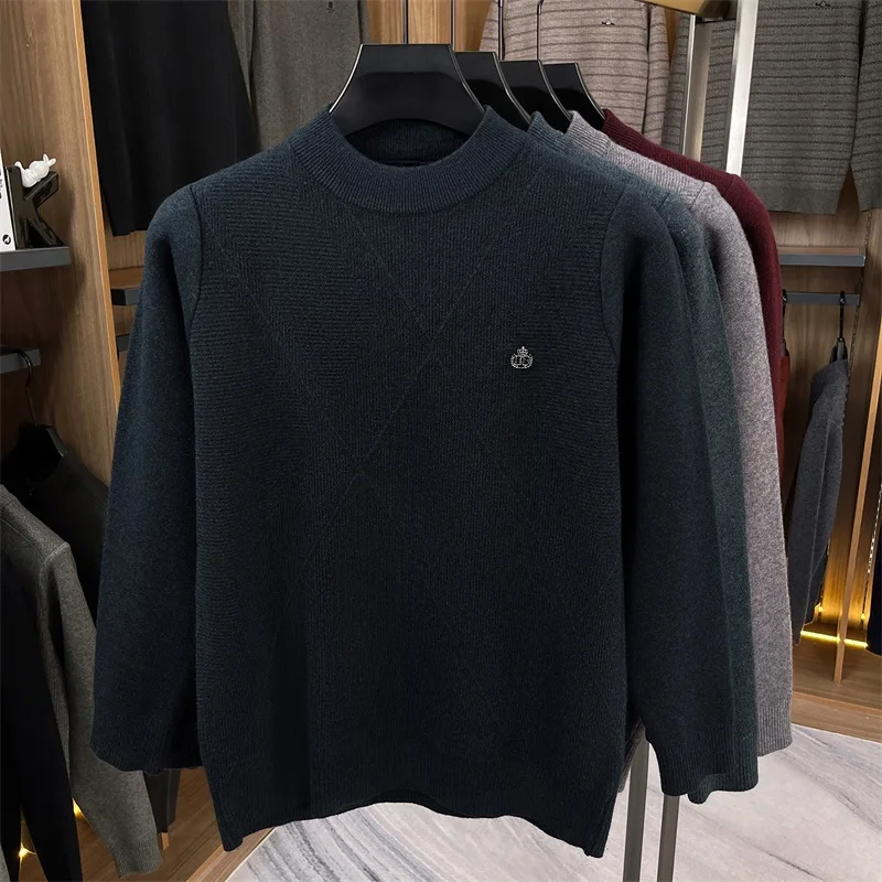 Pull demi-Cardigan pour hommes, nouvelle couche de Base en tricot décontractée, vêtements thermiques à la mode, automne/hiver 2025