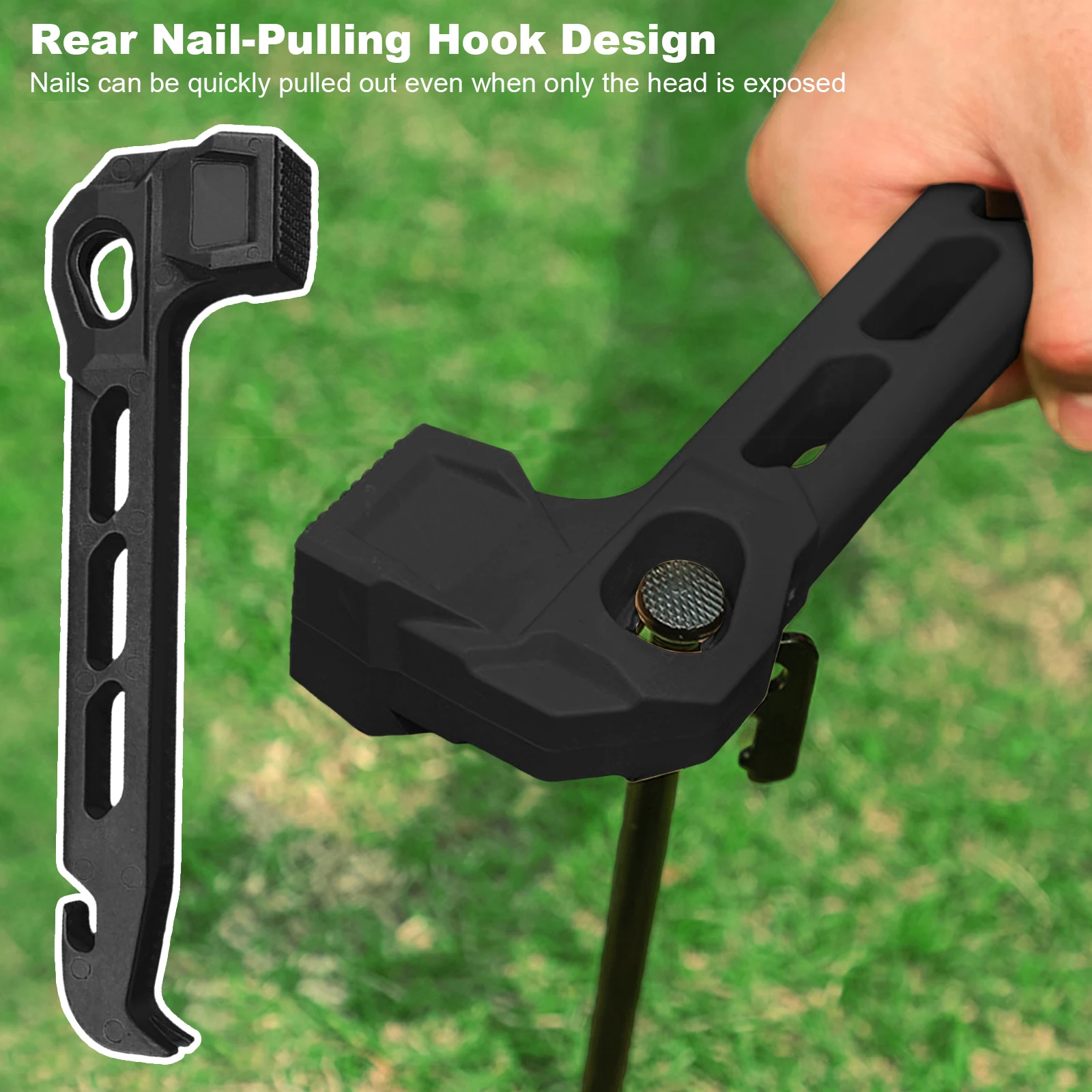 Outdoor Camping Hammer PE Solid Color Pulling Nail Hammer For Camping Portable Ceiling Tent Ground Nail Hammer Tools view 2