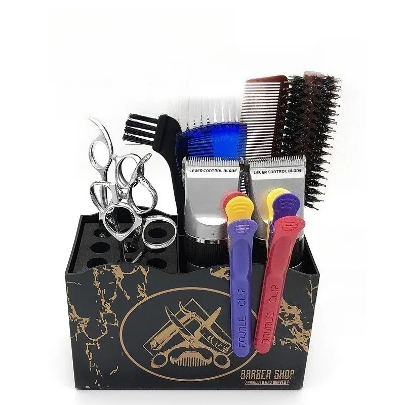 

Professional Barber Scissors & Comb Organizer Box - Salon Hairdressing Tool Storage Rack with Anti-Slip Design