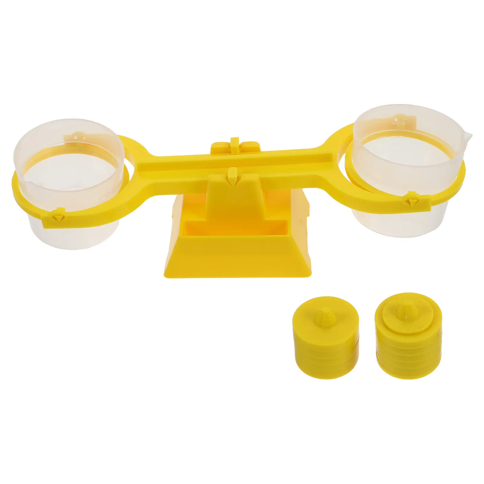 

1 set 1 Set Double Pan Balance Scale Clear Classroom Weight Science Experiment Tool Nestable Storage Base For Liquids Solids -