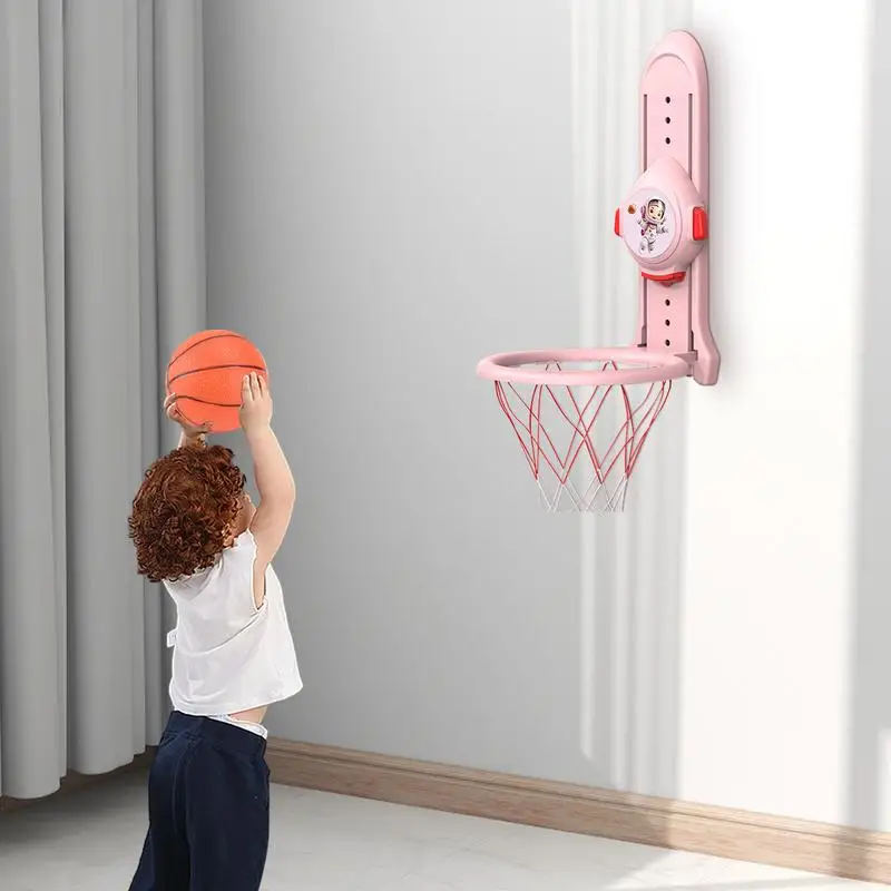 Touch High Jump Counter For Kids Jump Trainer With Basketball Hoop Toddler High Jump Counter 2 In 1 Voice Light Cartoon Features