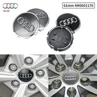 4pcs Black Gray 61mm For Audi A3 A4 A5 A6 A7 A8 S4 S6 Accessories Car Styling Wheel Center Cap Emblem Hub Covers Badge 4M0601170