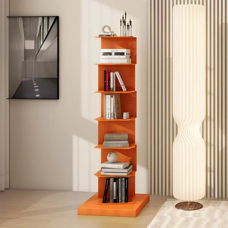Modern Magazine Bookcase Minimalist Mid Century Display Storage Bookshelf Narrow Metal Estanteria Libros Modular Furniture