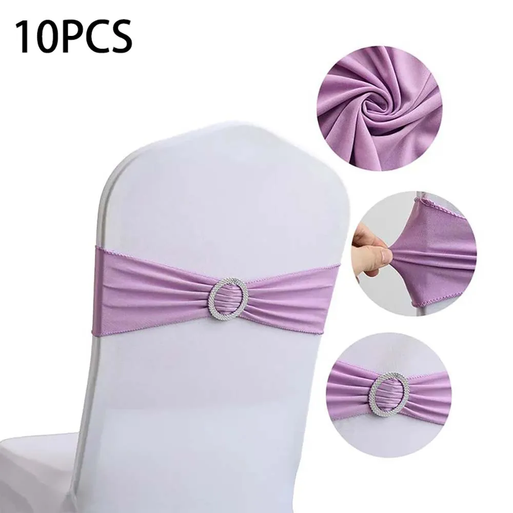 

10pcs Purple Sash Wedding Banquet High Quality Chair Bow For Chair Covers Sash Birthday Party Hotel Show Decoration Wholesale