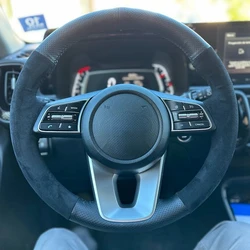 For Kia Forte S KIA Optima Car Accessories Customized Original Steering Wheel Braid Anti-Slip Suede Car Steering Wheel Cover