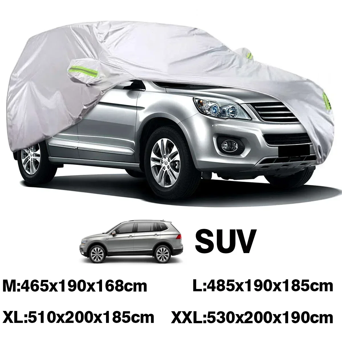 

M/L/XL/XXL Universal Car Covers Indoor Outdoor Windproof Anti Dust UV Sun Rain Snow Protection SUV Full Car Case Cover Silver