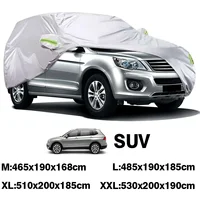 M/L/XL/XXL cubiertas universales para coche interior exterior a prueba de viento antipolvo UV sol lluvia nieve protección SUV funda completa para coche plata