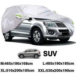 M/L/XL/XXL Universal Car Covers Indoor Outdoor Windproof Anti Dust UV Sun Rain Snow Protection SUV Full Car Case Cover Silver
