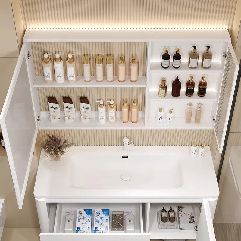 Smart bathroom mirror cabinet with defogging storage integrated bathroom bathroom mirror cabinet