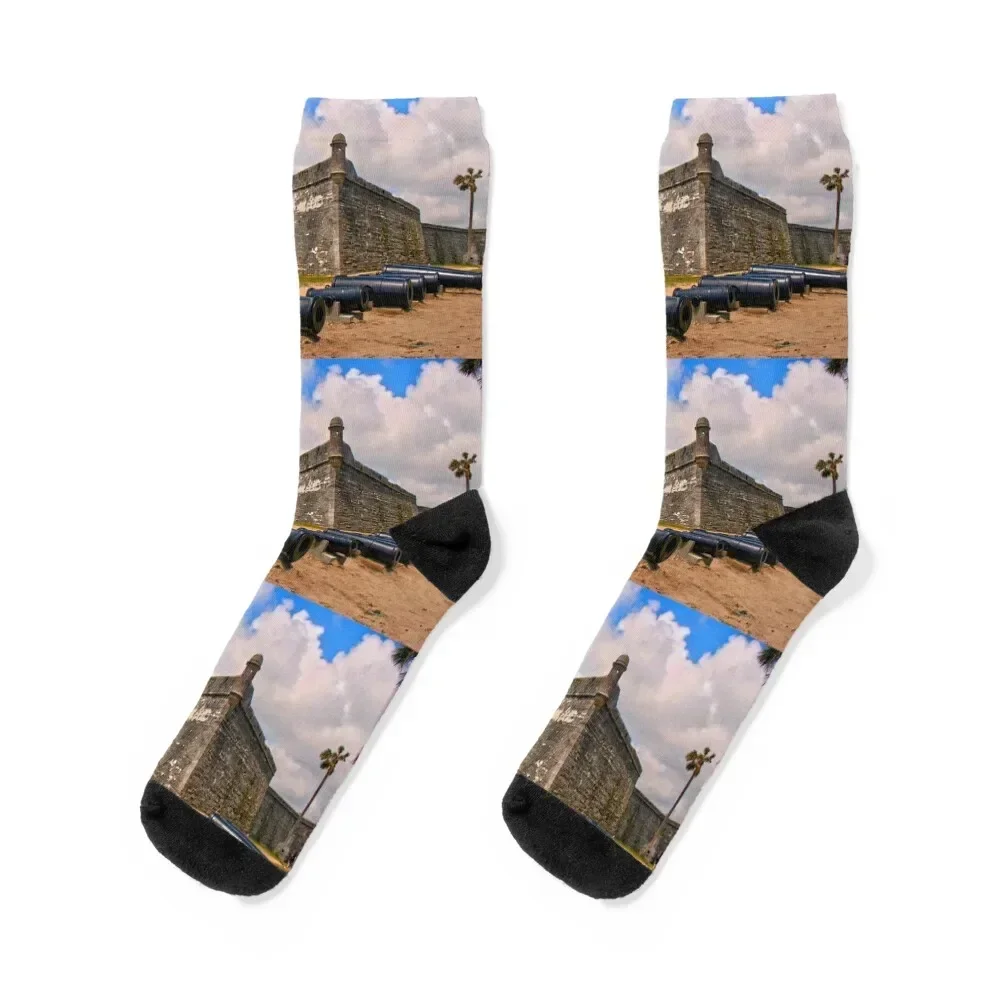 Castillo de San Marcos - St Augustine Socks sheer with print New year's happy Socks Men Women's