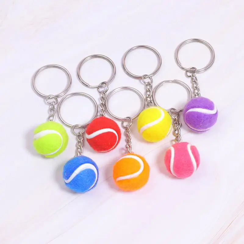 Key Chain Tennis Ball Metal Keychain Car Key Chain Key Ring Sport Chain Pendant Children Gifts Sport Ball Club Souvenir dropship