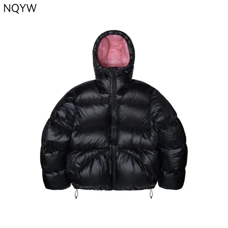 STU High Quality Down Suit Men's Solid Color Versatile Zipper Jacket Winter High Fluffy Women's Casual Hooded Short Loose Coat