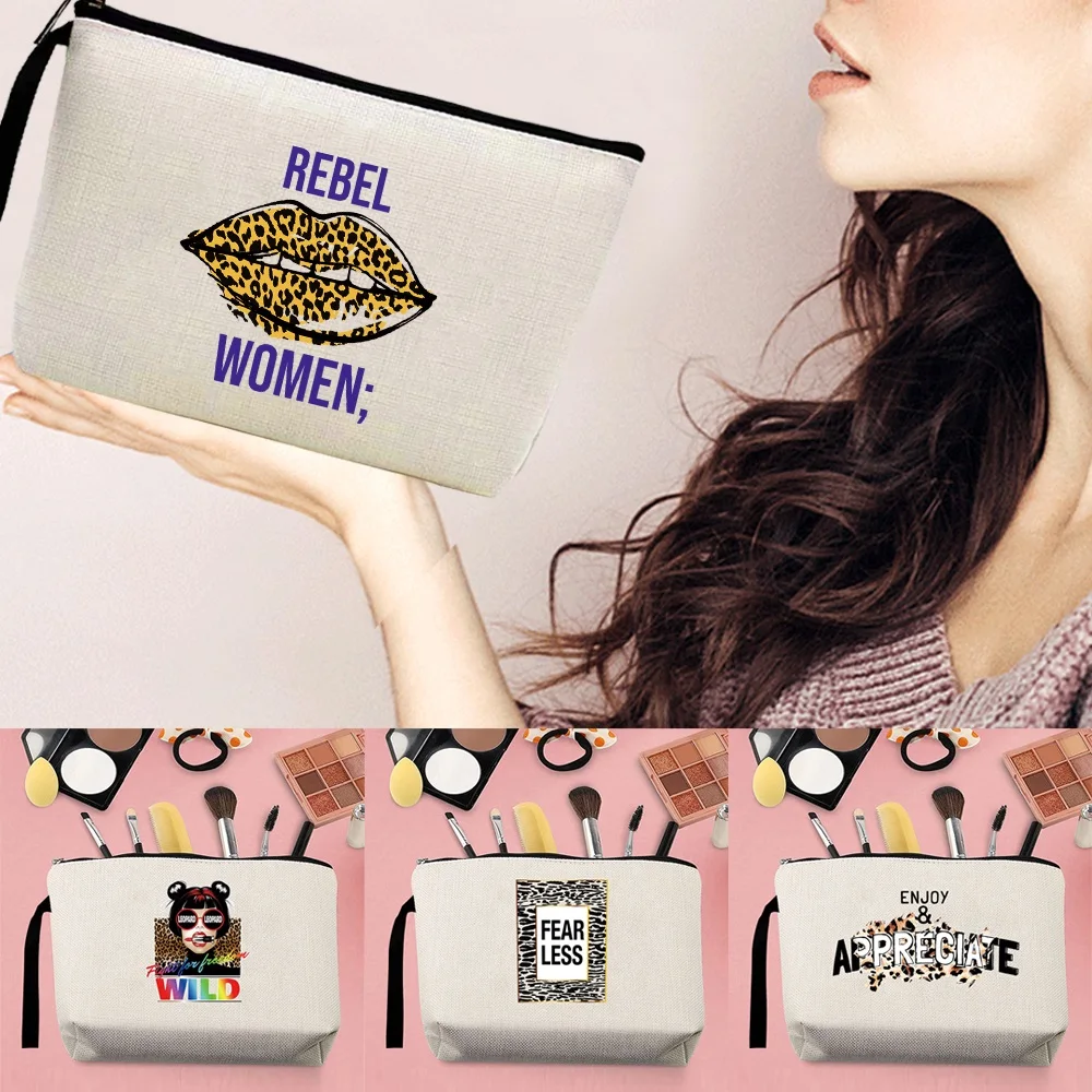 

Coin Purse Makeup Storage Bag Commute Travel Mini Design Pencil Case Leopard Printing Makeup Pouch Casual Zipper Cosmetic Bags