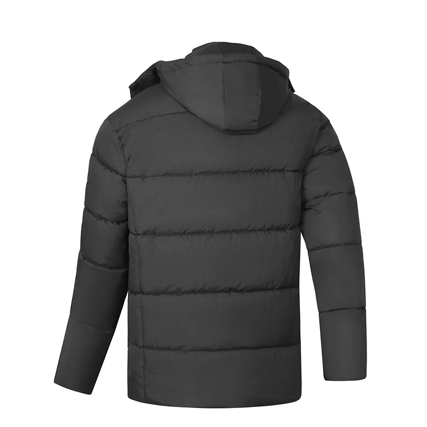 الرجال سترة الشتاء رشاقته الصوف الباردة واقية الوقوف طوق الذكور أسفل معطف طويل الأكمام جيب انفصال مقنعين رجل ملابس خارجية #5