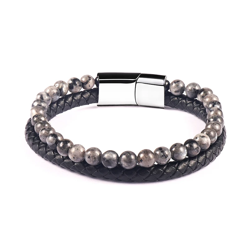 ORMESEN Новый мужской браслет из натуральной кожи, браслет из натуральных тигровых глаз, плетеный браслет в подарок