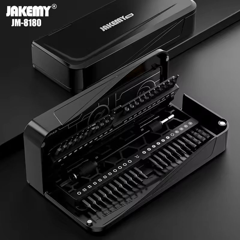 Набор прецизионных отверток JAKEMY JM-8180 с магнитными крестообразными и шестигранными битами CR-V для ремонта iPhone, ПК и электроники. Ручные инструменты.