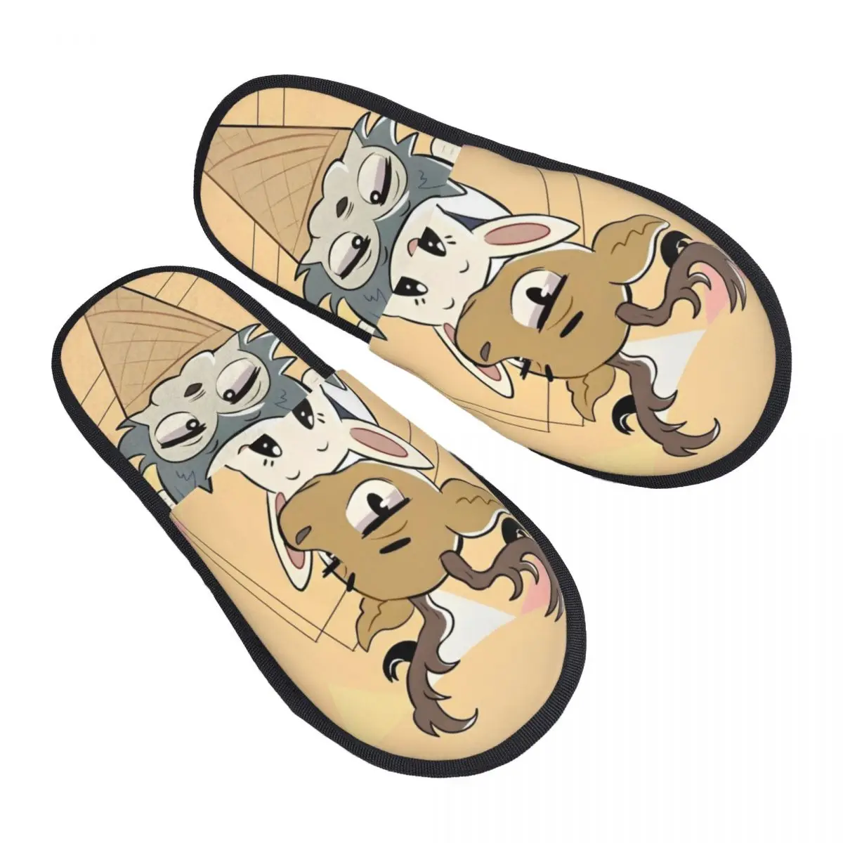 Cute Beastars Legosi X Haru Plush Slippers Living Room Fantasy Manga Cozy Household Fur Slippers Slides Non Slip