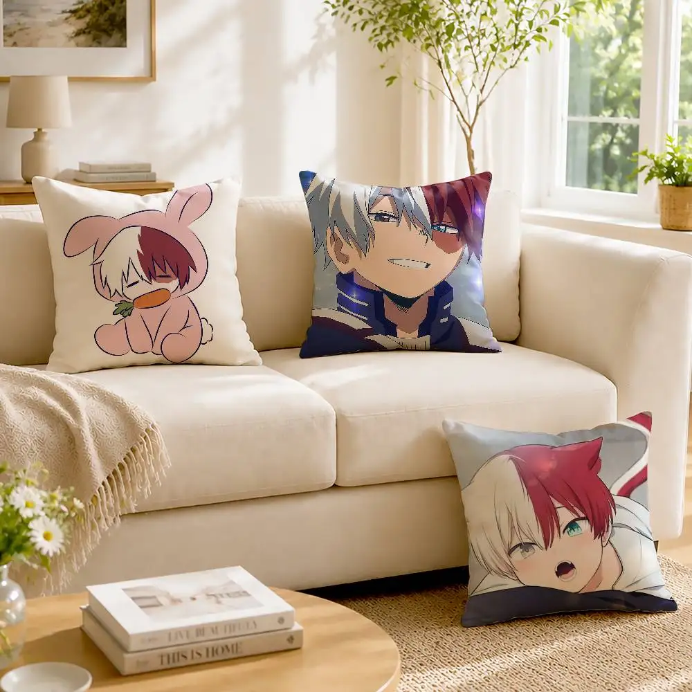 S-Shoto T-Todoroki My Hero-A Customizable Square Pillow case Double Sided Print Sofa Bedroom Decor Cushion Cover