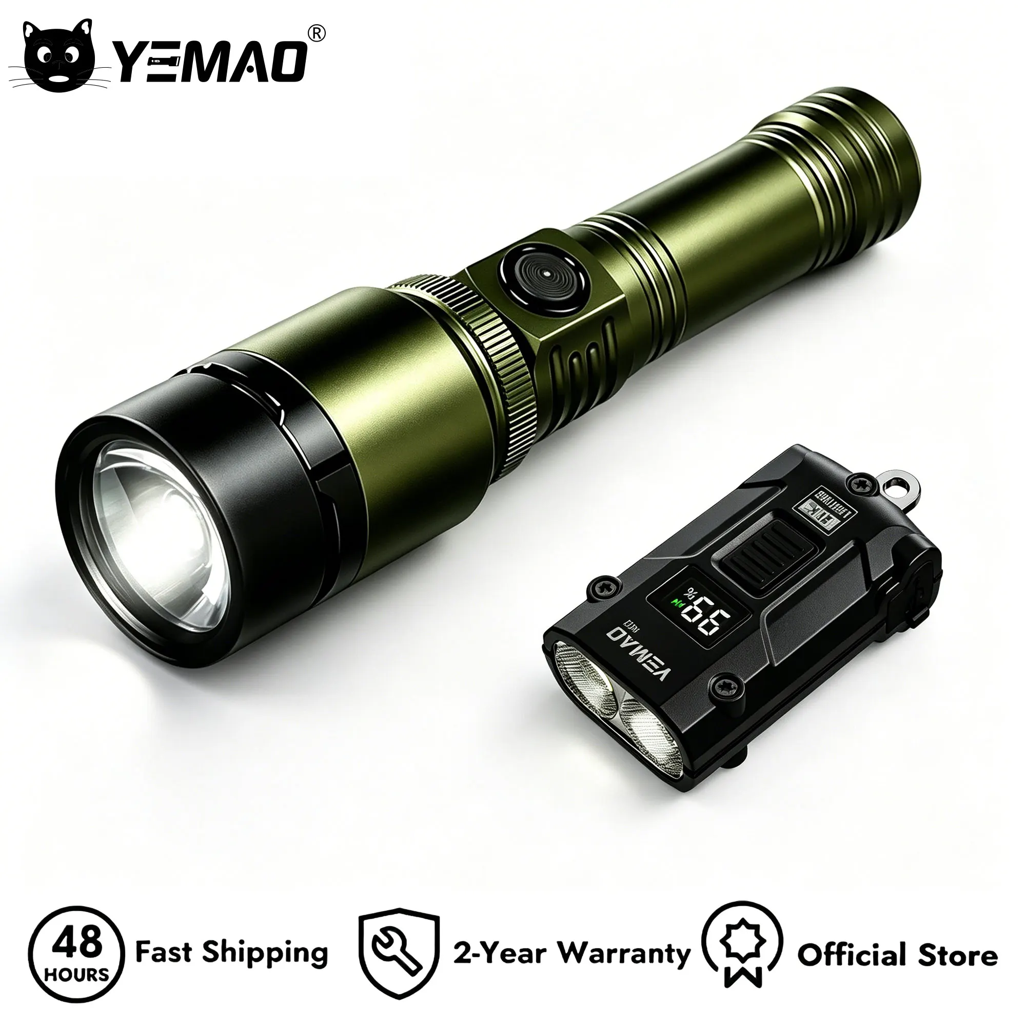 Flashlight Outdoor Aluminum Alloy Super Bright Strong Light Rechargeable Zoom Strong Light Flashlight Emergency EDC Light