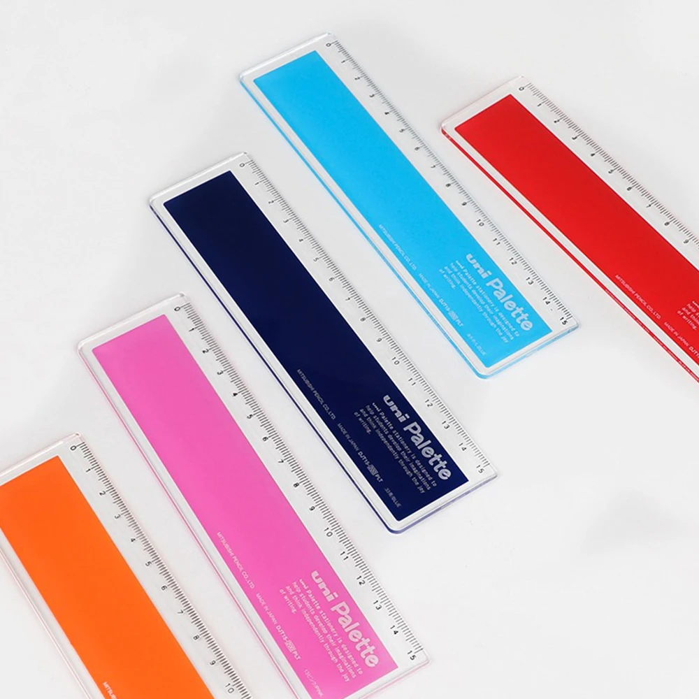 يوني-شفاف لقياس الرسم ، مستلزمات مدرسية يابانية ، كاواي ، لون ، مسطرة 15 ، 7 ، 1: 50 #2