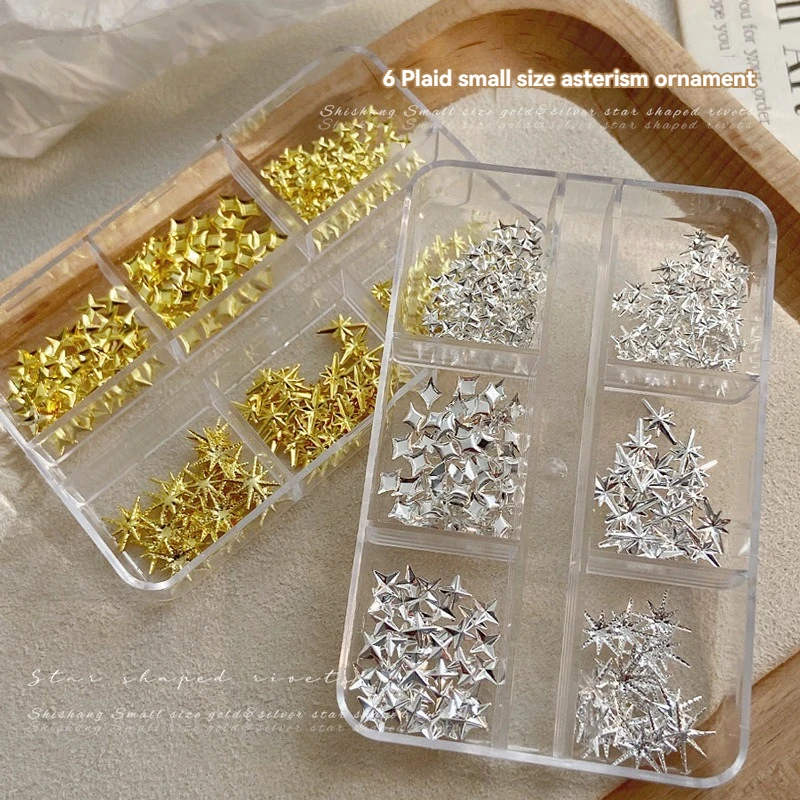 Box-packed Punk Cone Spike Nail Charms Studs Cool Girl Rock 3.3*9.9mm Metal Gold Silver Rivet For DIY Nail Art Decorat