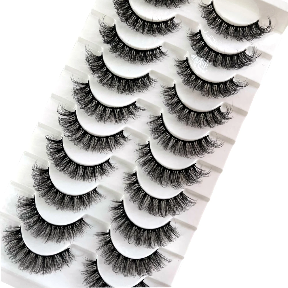 ใหม่10คู่ Multipack Faux 3D Mink ขนตาปลอม Handmade ยาวขนตาธรรมชาติยาวตา Peralatan Rias Eye Lashes